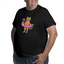 Load image into Gallery viewer, Flamingo Swims Around The Cat Big Size Men's T-shirt