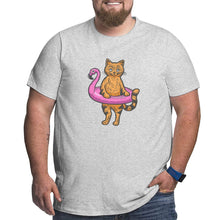 Load image into Gallery viewer, Flamingo Swims Around The Cat Big Size Men's T-shirt