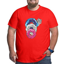 Load image into Gallery viewer, Cat Donuts Queue Big Size Men's T-shirt