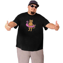 Load image into Gallery viewer, Flamingo Swims Around The Cat Big Size Men's T-shirt