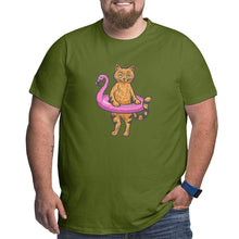 Load image into Gallery viewer, Flamingo Swims Around The Cat Big Size Men's T-shirt