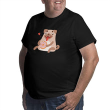 Load image into Gallery viewer, Cute Pug Dog Eating Donut Big Size Men's T-shirt