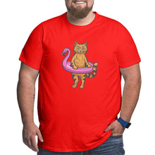 Load image into Gallery viewer, Flamingo Swims Around The Cat Big Size Men's T-shirt