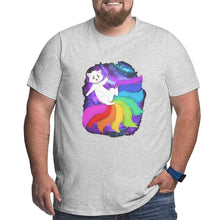 Load image into Gallery viewer, Cartoon Colorful Starry Sky Fox Big Size Men's T-shirt