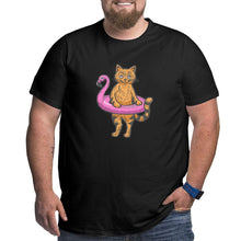 Load image into Gallery viewer, Flamingo Swims Around The Cat Big Size Men's T-shirt