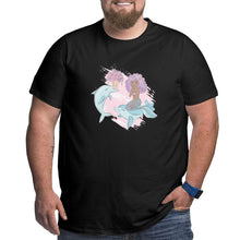 Load image into Gallery viewer, Cartoon Dolphin Courtship Mermaid Big Size Men's T-shirt