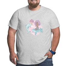 Load image into Gallery viewer, Cartoon Dolphin Courtship Mermaid Big Size Men's T-shirt