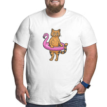 Load image into Gallery viewer, Flamingo Swims Around The Cat Big Size Men's T-shirt