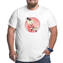 Load image into Gallery viewer, Kawaii Cat Girl Chef With Noodles Big Size Men's T-shirt