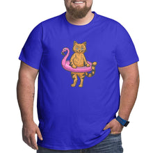 Load image into Gallery viewer, Flamingo Swims Around The Cat Big Size Men's T-shirt