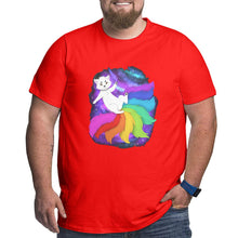 Load image into Gallery viewer, Cartoon Colorful Starry Sky Fox Big Size Men's T-shirt