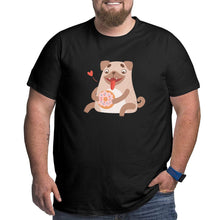Load image into Gallery viewer, Cute Pug Dog Eating Donut Big Size Men's T-shirt