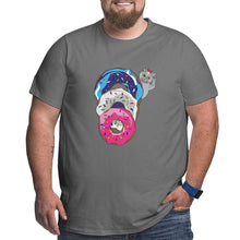 Load image into Gallery viewer, Cat Donuts Queue Big Size Men's T-shirt