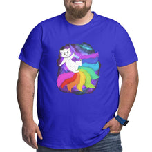 Load image into Gallery viewer, Cartoon Colorful Starry Sky Fox Big Size Men's T-shirt