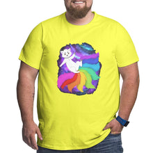 Load image into Gallery viewer, Cartoon Colorful Starry Sky Fox Big Size Men's T-shirt