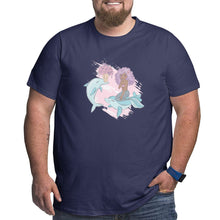 Load image into Gallery viewer, Cartoon Dolphin Courtship Mermaid Big Size Men's T-shirt