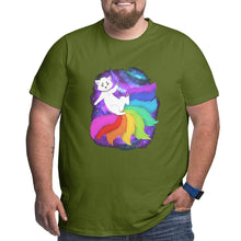 Load image into Gallery viewer, Cartoon Colorful Starry Sky Fox Big Size Men's T-shirt