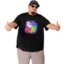 Load image into Gallery viewer, Cartoon Colorful Starry Sky Fox Big Size Men's T-shirt
