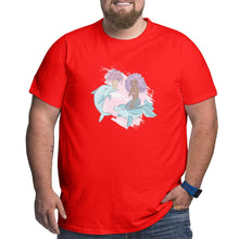 Load image into Gallery viewer, Cartoon Dolphin Courtship Mermaid Big Size Men's T-shirt