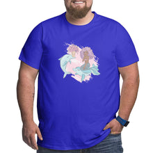 Load image into Gallery viewer, Cartoon Dolphin Courtship Mermaid Big Size Men's T-shirt