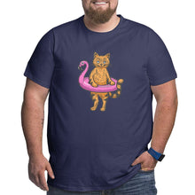 Load image into Gallery viewer, Flamingo Swims Around The Cat Big Size Men's T-shirt