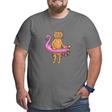 Load image into Gallery viewer, Flamingo Swims Around The Cat Big Size Men's T-shirt