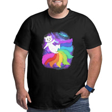 Load image into Gallery viewer, Cartoon Colorful Starry Sky Fox Big Size Men's T-shirt