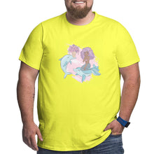 Load image into Gallery viewer, Cartoon Dolphin Courtship Mermaid Big Size Men's T-shirt