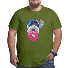 Load image into Gallery viewer, Cat Donuts Queue Big Size Men's T-shirt