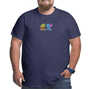 Kawaii Yoda Baby Stitch Big Size Men's T-shirt
