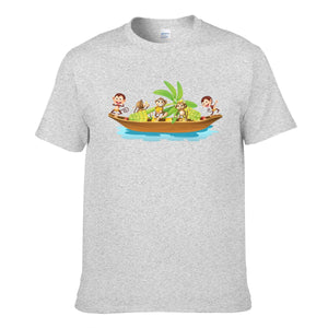 Monkey On Boat Move Banana Men's Short Sleeve T-shirt
