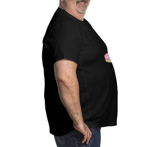 Cartoon Cat And Donuts Big Size Men's T-shirt