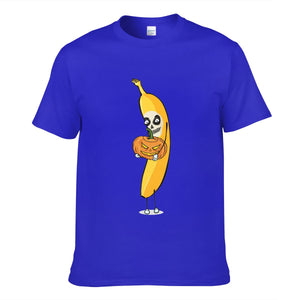 Cartoon Skull Halloween Banana Men's Short Sleeve T-shirt