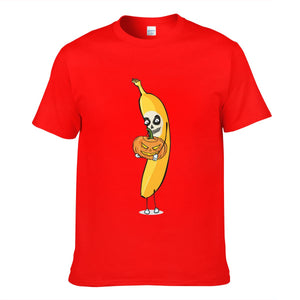 Cartoon Skull Halloween Banana Men's Short Sleeve T-shirt