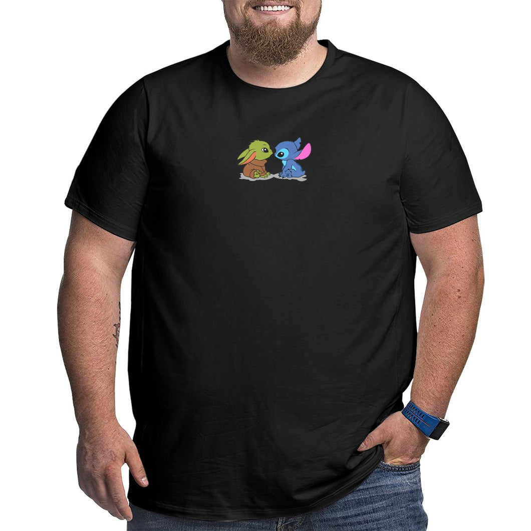 Kawaii Yoda Baby Stitch Big Size Men's T-shirt