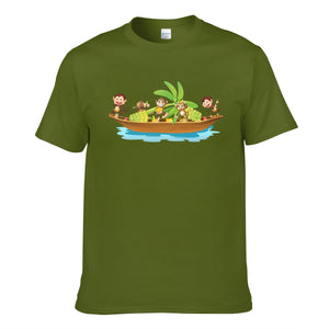 Monkey On Boat Move Banana Men's Short Sleeve T-shirt