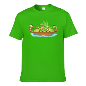 Monkey On Boat Move Banana Men's Short Sleeve T-shirt