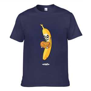 Cartoon Skull Halloween Banana Men's Short Sleeve T-shirt