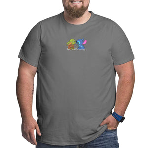 Kawaii Yoda Baby Stitch Big Size Men's T-shirt