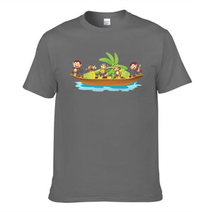 Monkey On Boat Move Banana Men's Short Sleeve T-shirt
