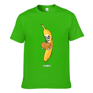Cartoon Skull Halloween Banana Men's Short Sleeve T-shirt