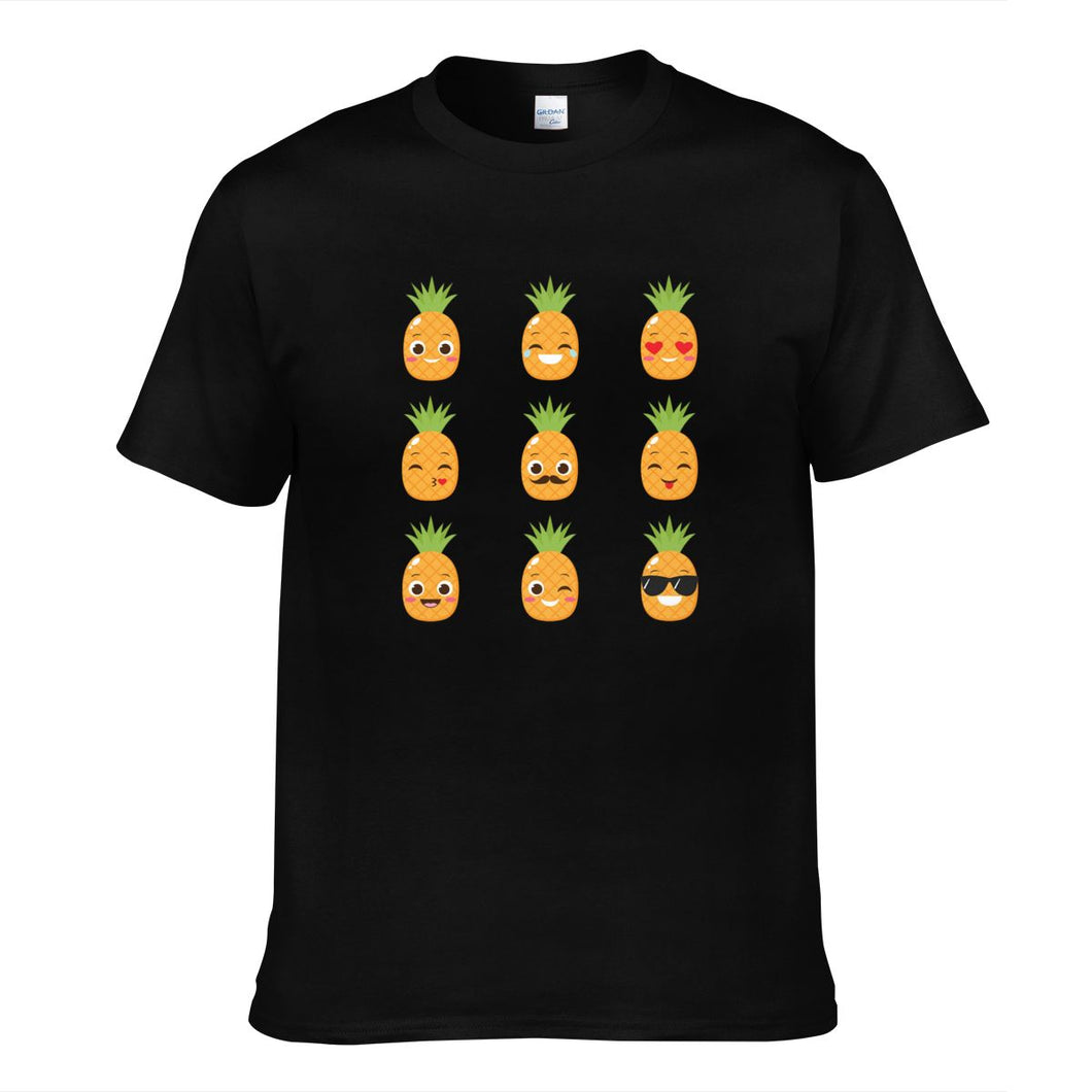Orange Cartoon Pineapple Men's Short Sleeve T-shirt