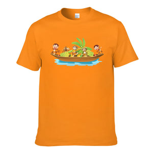 Monkey On Boat Move Banana Men's Short Sleeve T-shirt