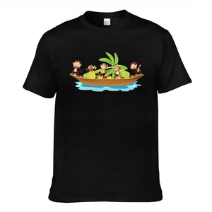 Monkey On Boat Move Banana Men's Short Sleeve T-shirt