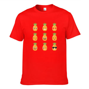 Orange Cartoon Pineapple Men's Short Sleeve T-shirt